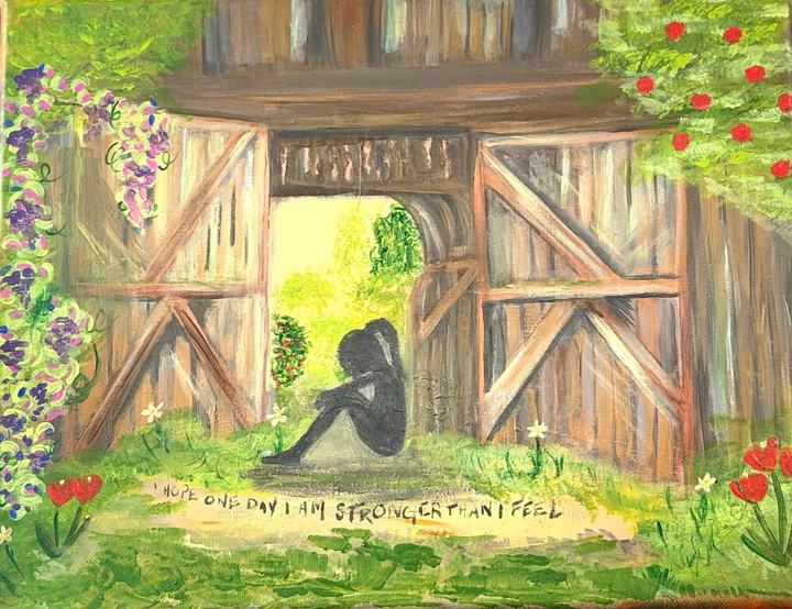 Familiar Respite, acrylic painting by JanieBee